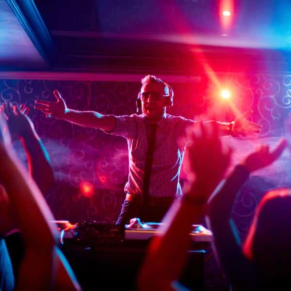 Image of a DJ performing at a private party, perfect for birthday parties.