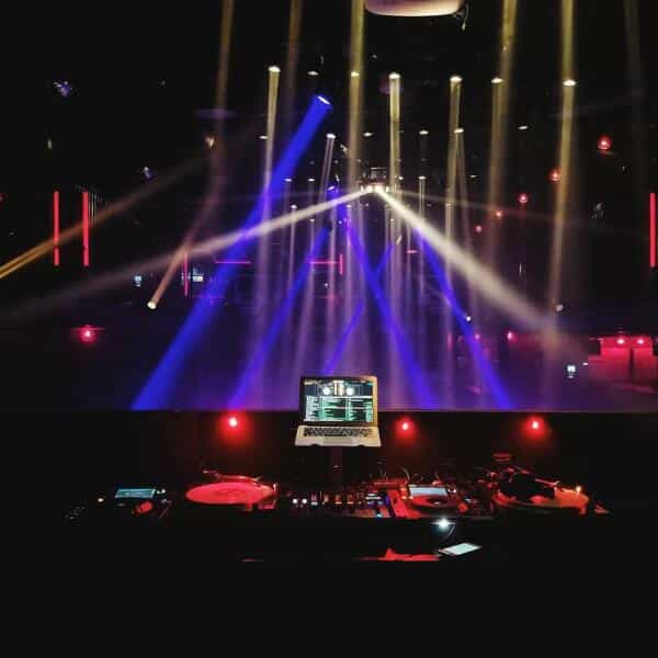 Image of an event production and AV setup with great music offered by experienced DJs.