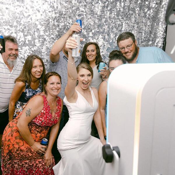 Image of a photo booth at a Wilmington DJ event.