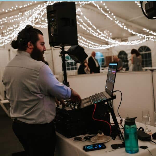 Image of a wedding DJ performing at a Wilmington wedding, also great for wedding receptions.